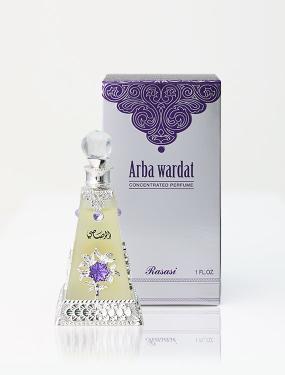 Rasasi Arba Wardat - Alcohol Free Arabic Perfume Oil Fragrance for Men and Women (Unisex)