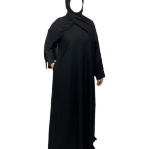 Plain Black Abaya With Zip