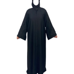 Black Front Open Abaya
