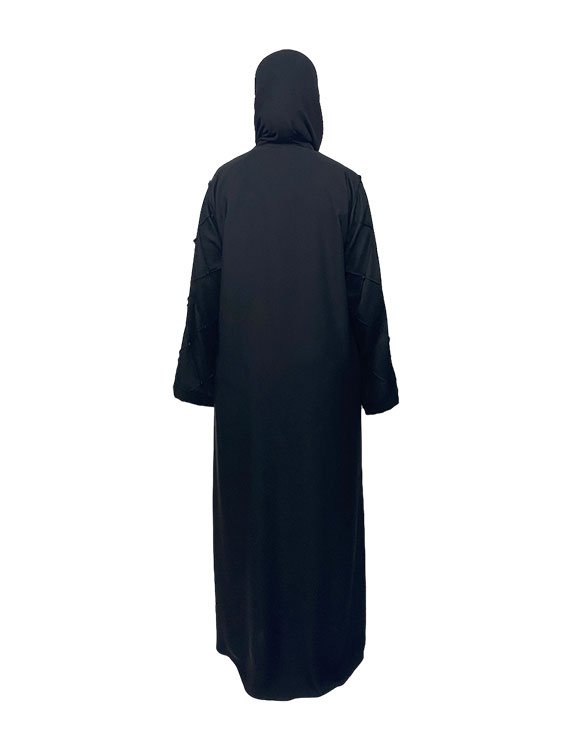 Black Front Open Abaya - Image 4