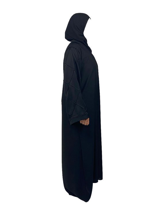 Black Front Open Abaya - Image 2