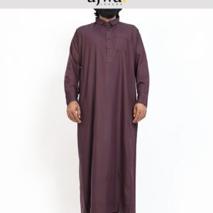 Men's Maroon Jubba Thobe Long Sleeve - ajwa. London