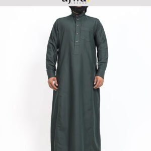 Men's Forest Green Premium Jubba Thobe Long Sleeve