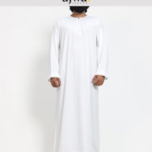 White Classic Omani Jubba Thobe - AlKhalifa