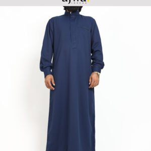 Navy Blue Saudi Jubba Thobe for Men - ajwa. London