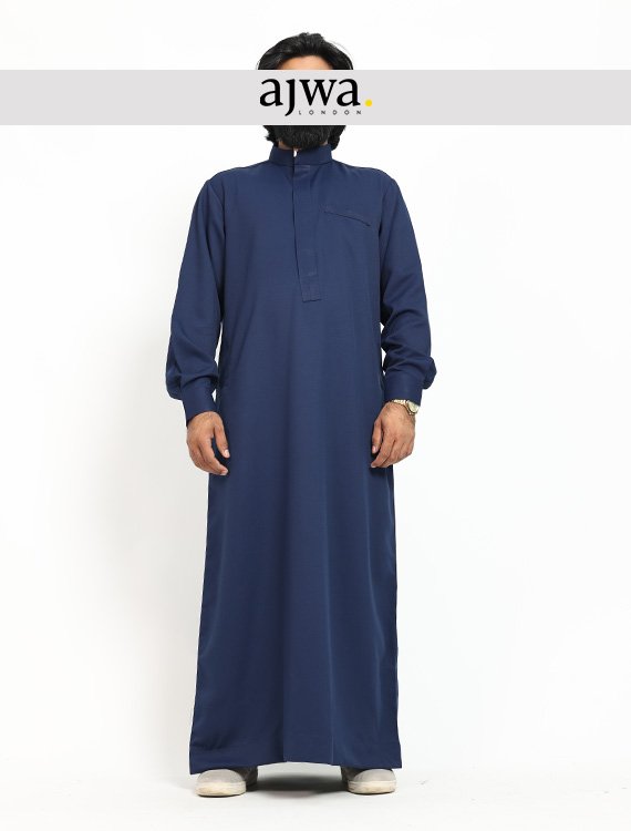 Navy Blue Saudi Jubba Thobe for Men - ajwa. London